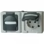 HEINRICH KOPP BLUE ELECTRIC Surface-Mounted Switch and Schuko Socket Combination, Grey (131256002)