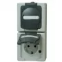 Heinrich Kopp 131456008 Schuko Socket Outlet 2-Gang Vertical, Surface-Mounted, Black/Grey, 250V, 16A
