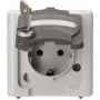 HEINRICH KOPP Schuko Socket 1-Gang with Safety Lock, Surface-Mounted Damp-Proof BLUE ELECTRIC Grey (103656005)
