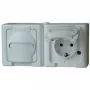 HEINRICH KOPP BLUE ELECTRIC Surface-Mounted Combination Switch and Schuko Socket, IP44, Arctic White, 250V, 16A (131202003)