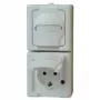 HEINRICH KOPP BLUE ELECTRIC Surface-Mounted Double Socket Outlet IP44 Arctic White 2-Gang Vertical (131402009)