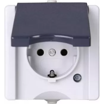 HEINRICH KOPP Schuko Socket 1-Gang Surface-Mounted Damp-proof proAQA Grey 16A 250V (947456005)