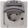 HEINRICH KOPP Surface-Mounted Socket Outlet 1-Gang Lockable IP44 Grey/Black 109856007