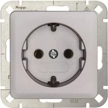 Heinrich Kopp HK02 Schuko Socket Outlet Stainless Steel 1-Gang Flush-Mounted 16A 250V