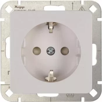 Heinrich Kopp HK02 Schuko Socket with Increased Touch Protection, Polar White