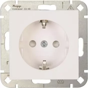 Heinrich Kopp HK07 Schuko Socket with Increased Touch Protection Pure White (RAL 9010)