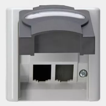 Heinrich Kopp BE Cat Empty Housing Grey 2-Module Flush-Mounted Data Socket Enclosure