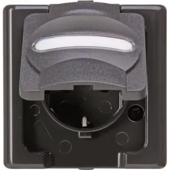 Heinrich Kopp Schutzkontakt-Steckdose AP-FR Steckdose 1f. BlueElectric Anthracite