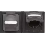 Heinrich Kopp BlueElectric Surface-Mounted Double Socket Outlet IP44 Anthracite Glossy Horizontal with Hinged Lid