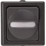 Heinrich Kopp Two-Way Switch Anthracite Glossy BlueElectric 1-Gang with Indicator Light Surface-Mounted IP44 10AX