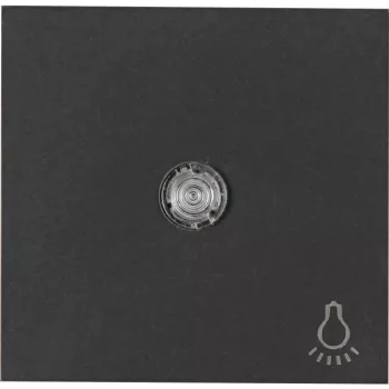 Heinrich Kopp HK07 Surface-Mounted Rocker Switch Cover with Lens, Light Symbol, Black