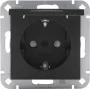 Heinrich Kopp SCHUKO Socket with Hinged Lid, Matte Black, USB Charging, IP44