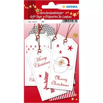 HERMA Christmas Labels - Red - Paper - 6 Pieces - 80 x 40 mm