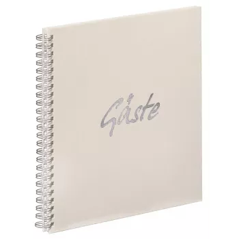 PAGNA Guestbook with Spiral Binding Square Blank Cream Hardcover 40 Pages