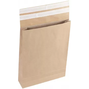 Vereinigte Papierwarenfabriken Classic Gusseted Envelope Double Self-Adhesive Closure approx. DIN B4 without Window Brown with 7.0 cm (2FVMF000513)