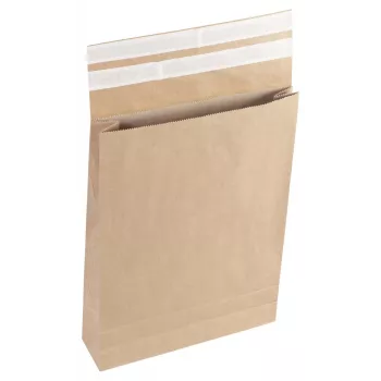 Vereinigte Papierwarenfabriken Faltentaschen Classic Double-Fix Closure approx. DIN A3 Windowless Brown with 8.0 cm Gusset - FLEXIPAK CLASSIC 2FVMF000514