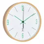 TFA Dostmann Analogue Design Radio Controlled Wall Clock with Maple Frame, Green (60.3524.04)
