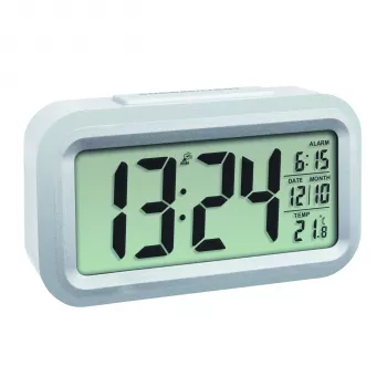 TFA Radio Alarm Clock 60.2553.02 Digital Alarm Clock Silver/White