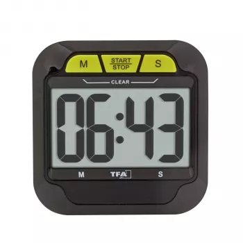 TFA Dostmann Digital Timer and Stopwatch with Large Digits, Black (38.2054.01)