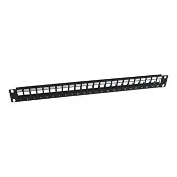 Panasonic 3SR-PATCH-24P 24 Port Patch Panel (Keystone Type) incl. 24 RJ45 Cat.6 UTP Keystone Jacks - Black