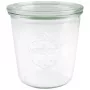 WECK Mold Jar 580ml Set of 6 - Transparent Glass Canning Jars with Lids, Clips & Rubber Rings