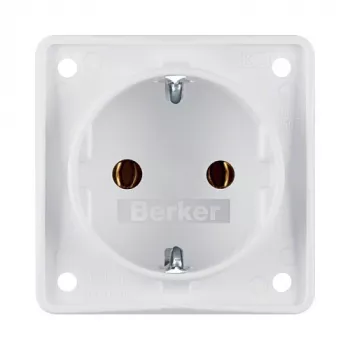 Berker W.1 Surface-Mounted Schuko Socket IP44 Polar White 250V 16A