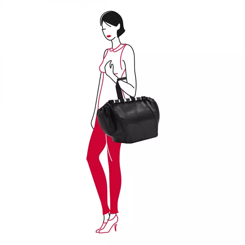 Reisenthel Easyshoppingbag Black - 30L Shopping Bag with Trolley Attachment