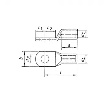 Klauke 102R6 Tubular Cable Lug, Tinned Copper, 10 mm², M6 Bolt Hole, Grey