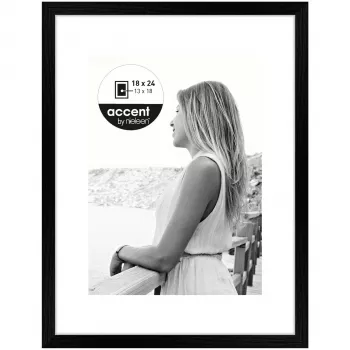 Nielsen Design Aura Black 18x24 Wood Picture Frame with Passepartout 1134000