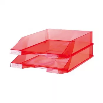 HAN Standard Letter Tray - Transparent Red - DIN A4/C4/Folio - KLASSIK Series