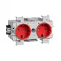 Hager GS20013020 Schuko Socket Outlet Insert, Red, IP20, 250 V, 16 A, 10 Pieces