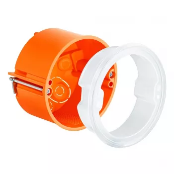 KAISER ELEKTRO 9075-01 74mm x 74mm x 50mm Flush-Mounted Device Box for Hollow Wall/Plasterboard, Halogen-Free, IP20