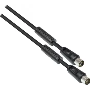 GoodConnections TV Antenna Cable, Coax Plug to Coax Socket (Nickel-Plated), 2x Ferrite Core, 2x Shielded, Class A, 9.5 m