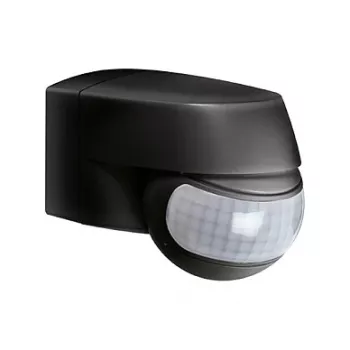 ESYLUX MD 200 Passive Infrared Motion Detector, 12 m Range, Wall-Mounted, Black, IP44, 2000 Lux, 2.5 m
