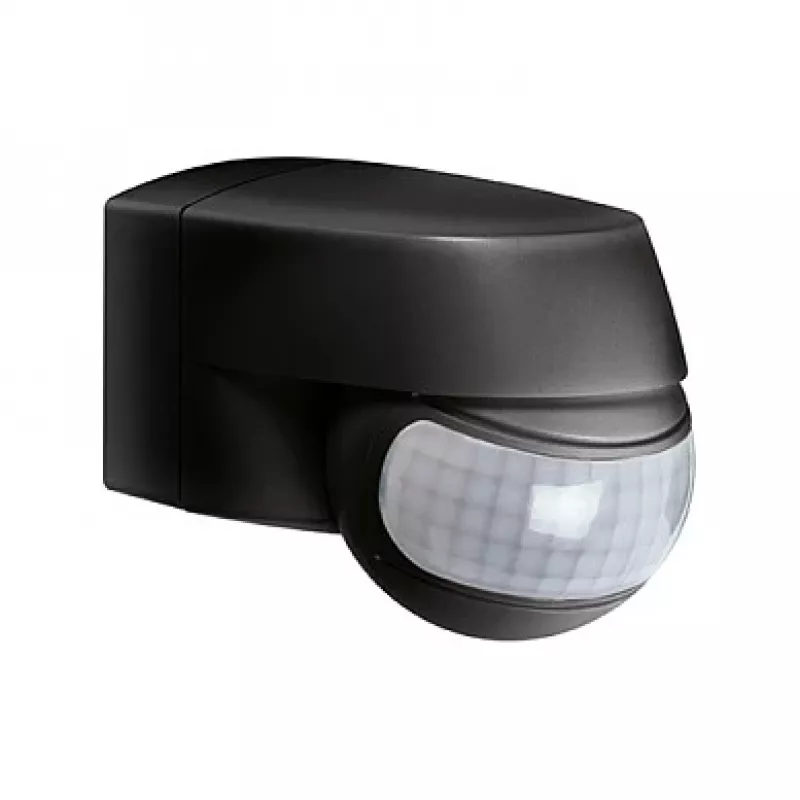 ESYLUX MD 200 Passive Infrared Motion Detector, 12 m Range, Wall-Mounted, Black, IP44, 2000 Lux, 2.5 m