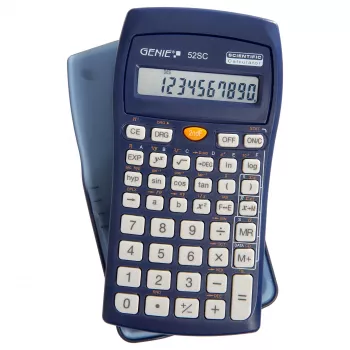 Genie 52 SC Scientific Calculator - 10 Digits - 1 Line - Battery - Navy - Hard Case