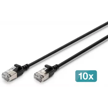 DIGITUS CAT 6A F-FTP Slim Patch Cable, Copper, LSZH, 0.5m, Grey