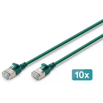 DIGITUS CAT 6A F-FTP Slim Patch Cable, Copper, LSZH, 0.5 m, Grey