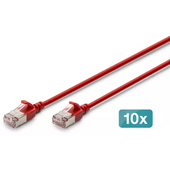 DIGITUS CAT 6A F-FTP Slim Patch Cable, Copper, LSZH, 0.5 m, Grey