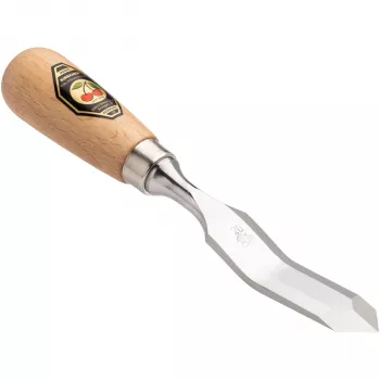 Kirschen Cranked Neck Chisel with Red Beech Handle, 20 mm Pointed