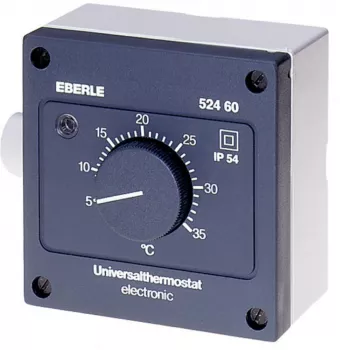 Eberle Controls AZT-A 524 510 Room Thermostat - Black - IP54 - 5-35°C - 230V AC