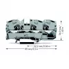 WAGO 2010-1301 Through Terminal Block, 10 mm², 800 V, Gray, DIN Rail Mount