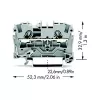 WAGO 2004-1201 Through Terminal Block, 2-Conductor, 800 V, 32 A, Gray, 6.2 mm Width, CAGE CLAMP