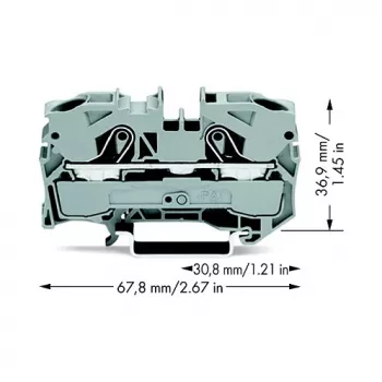 WAGO 2010-1201 Through Junction Terminal Block, 10 mm², 800 V, Gray