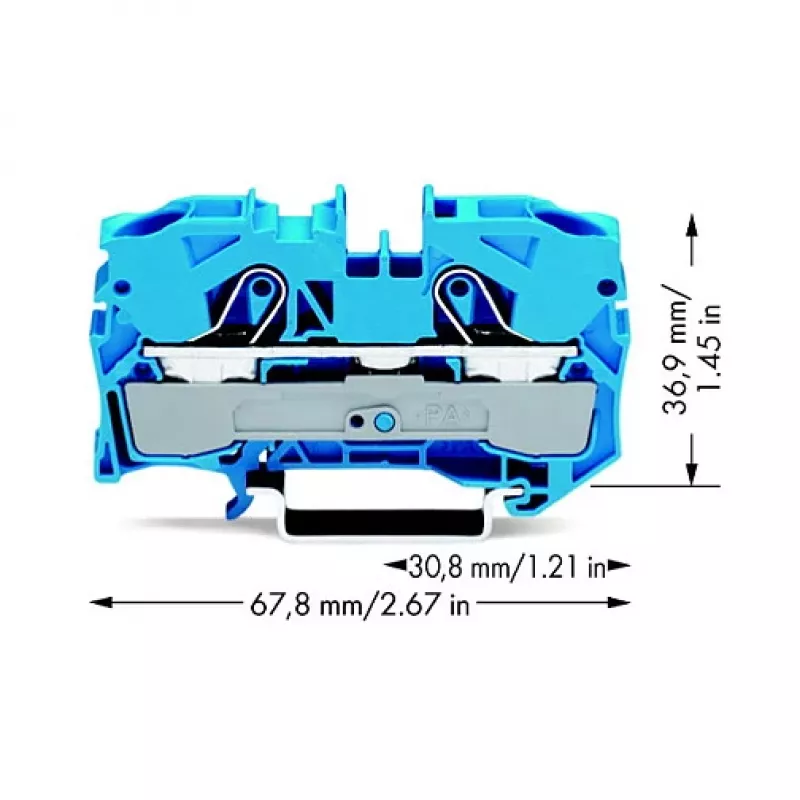 WAGO 2010-1204 2-Conductor Through Terminal Block, 10 mm²