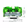 WAGO 2016-1207 TOPJOB® S 2-Conductor Through Terminal Block, 16 mm², 1000 V, Gray, DIN Rail Mount