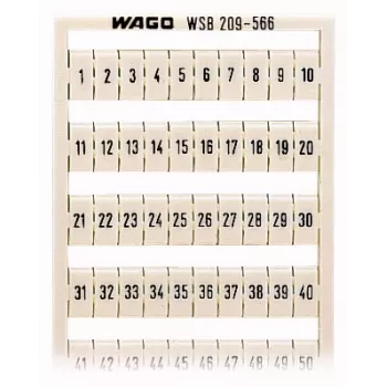 WAGO 209-566 Marking Strip - White - 5 mm - 250 mm - Unmarked - for TOPJOB S Terminal Blocks