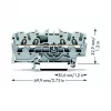 WAGO 2002-1401 Through Terminal Block, 4-Conductor, 2.5 mm², Push-in CAGE CLAMP, 800 V, Gray