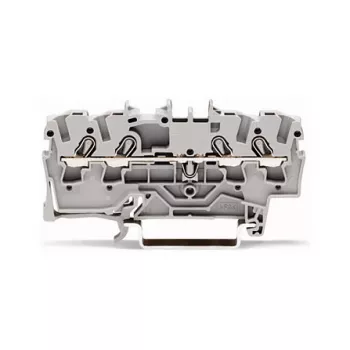 WAGO 2002-1401 Through Terminal Block, 4-Conductor, 2.5 mm², Push-in CAGE CLAMP, 800 V, Gray