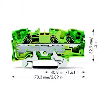 WAGO 2006-1307 End Plate for TOPJOB® S 2006 Series, Gray, 7.5 mm Width, 73.5 mm Height, 32.9 mm Depth